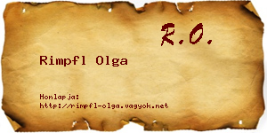 Rimpfl Olga névjegykártya